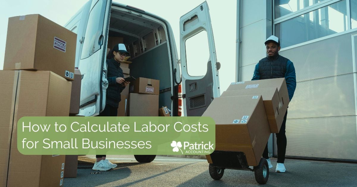 Delivery workers unloading boxes from a van with the blog title: