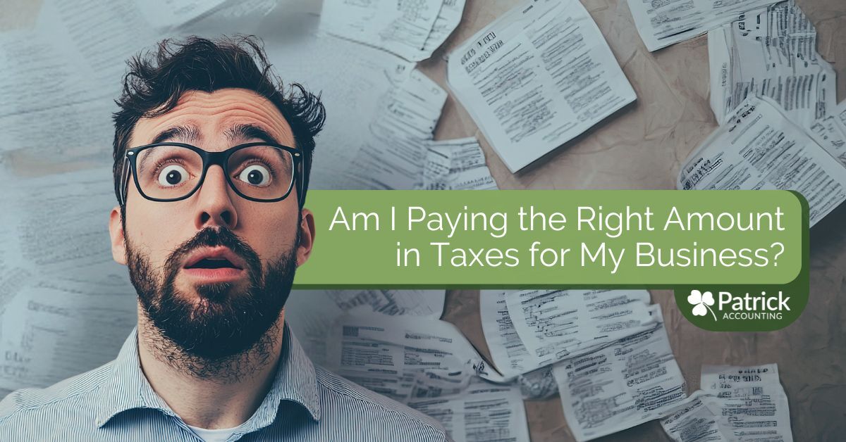 Man with glasses and surprised expression surrounded by scattered tax forms, with text overlay: