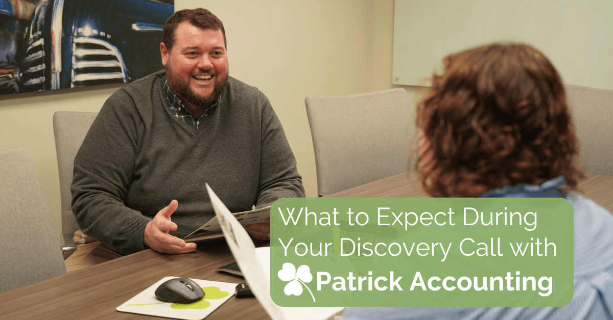 Image of a Patrick Accounting team member having a discovery call with a potential small business client.