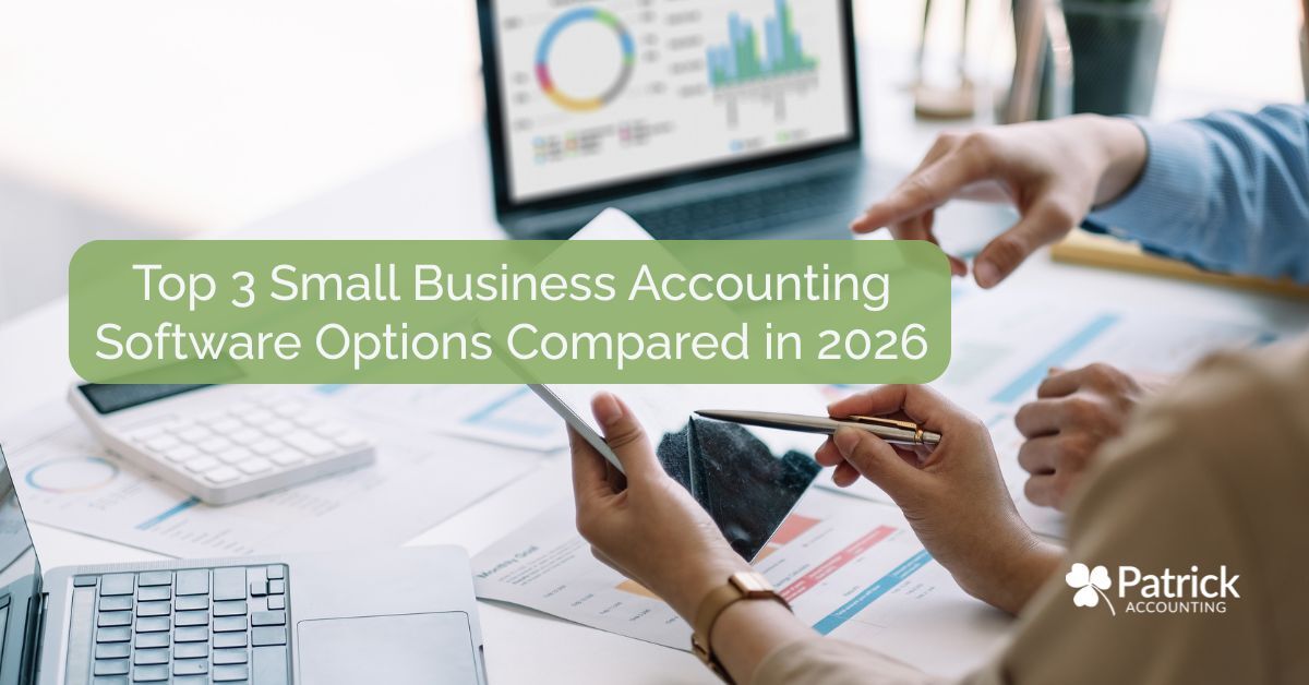 Small business owner reviewing accounting software dashboards and financial reports with an advisor.